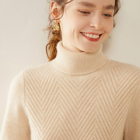Knitted Cashmere Casual All-matching Fashion Pullover Bottoming Sweater