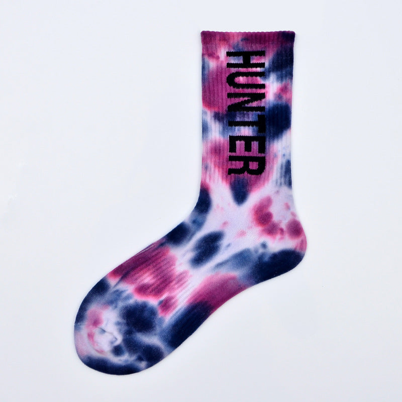 Tie-Dyed Thin Tube Socks For Men And Women