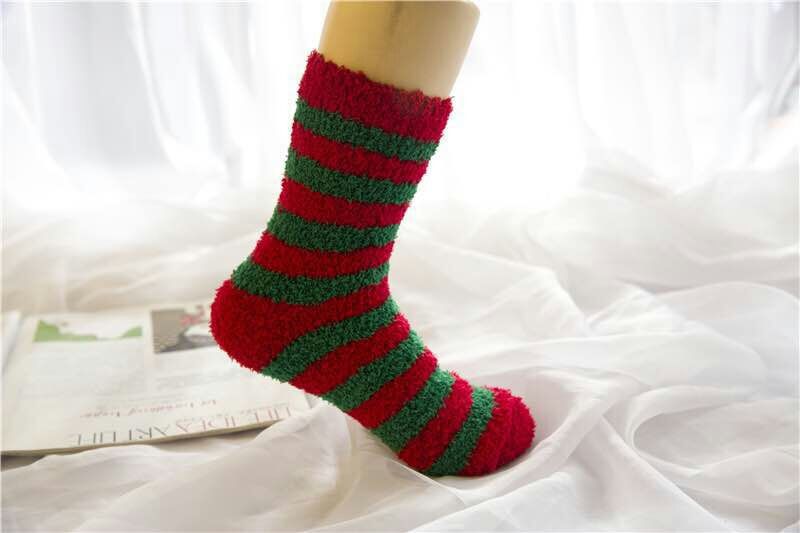 Elk Elderly Half Fleece Adult Christmas Socks