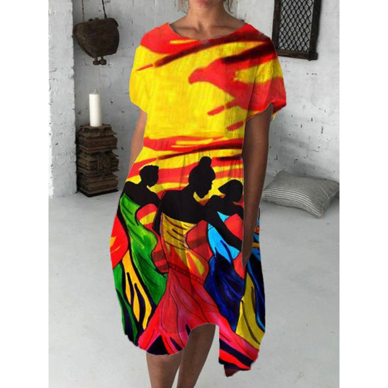 Summer Women's Fashion Print Dress