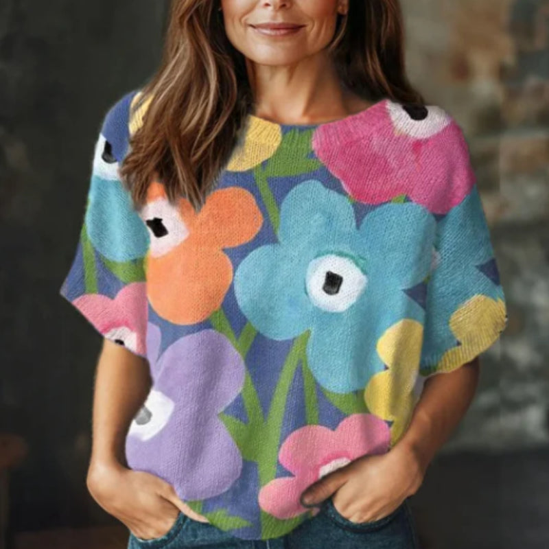 Women's Youthful Blue Short Sleeve Top