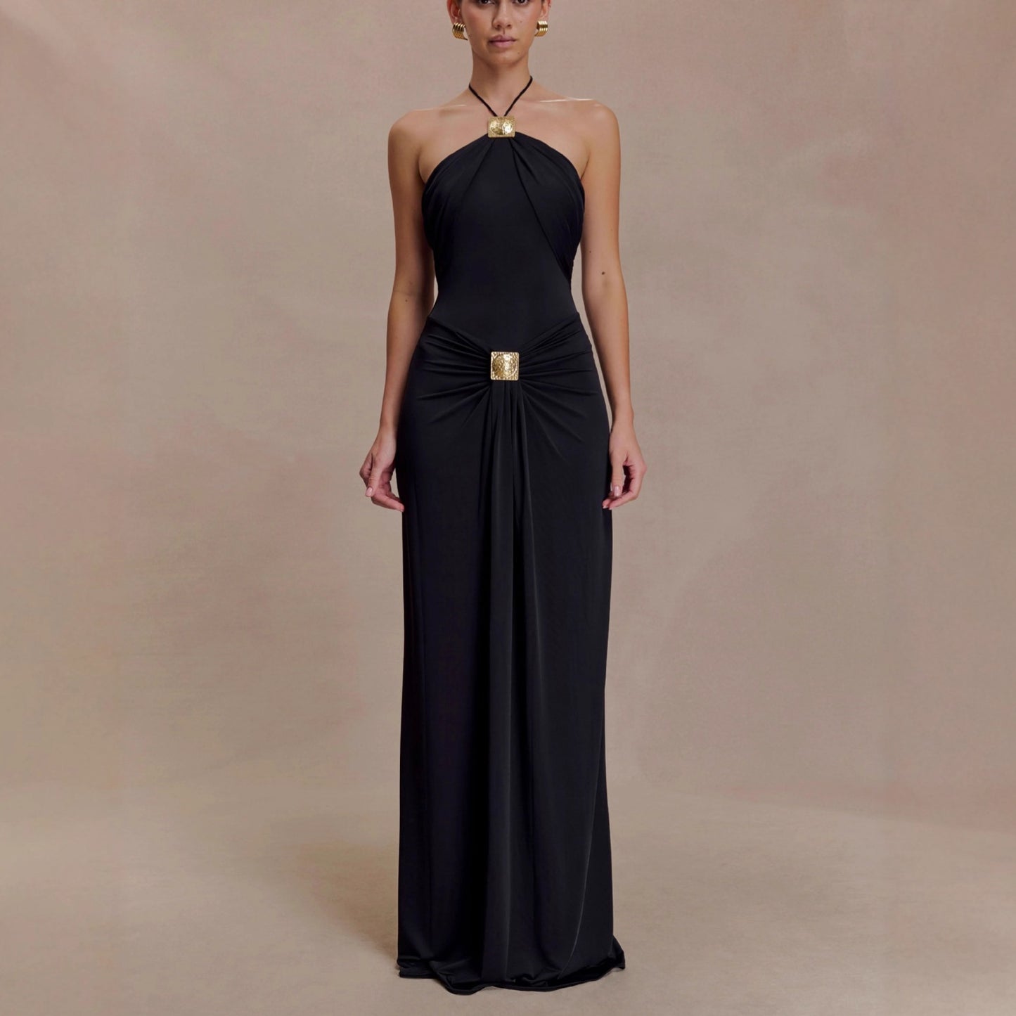 Womens Stylish Sexy Halter-neck Figure-hugging Dress