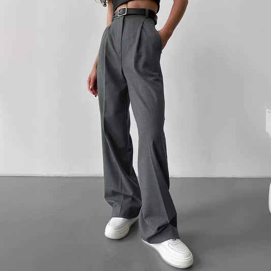 Temperament Commute Loose Straight Trousers