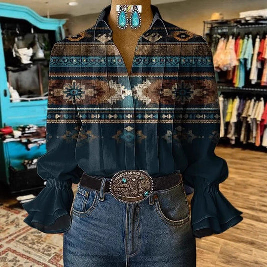 Women's 3D Digital Print Fashionable Casual Shirt