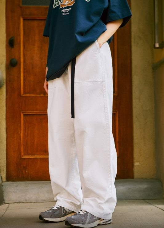Mid-waist New Loose Cargo Wide-leg Trousers