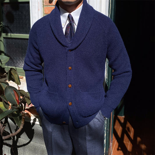 Tynd Vintage Strikket Cardigan til Mænd Retro