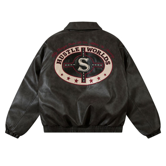 Letter Embroidered Stand Collar Men's Baseball Thermal Cotton-padded Coat