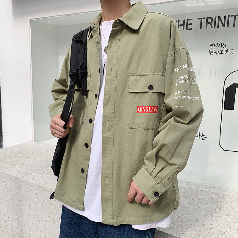 Men's loose shirt with long sleeves