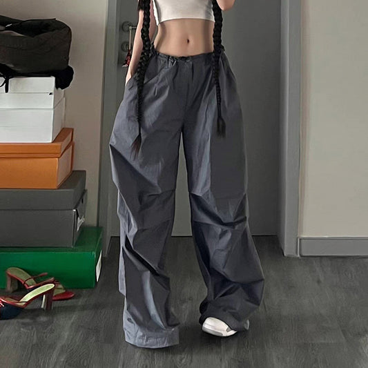 Drawstring High Waist Pocket Woven Pants