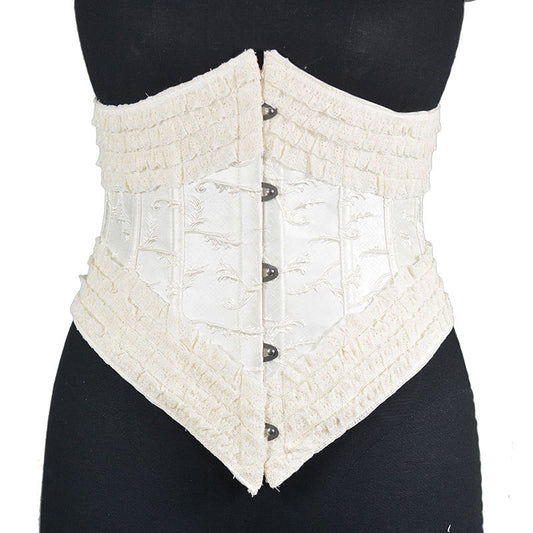 30cm Long 5-button Fishbone Lolita Lace Waist Seal