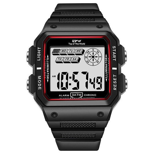 Student Fashion Watch Couple Square Waterproof Luminous Multifunctional Sports