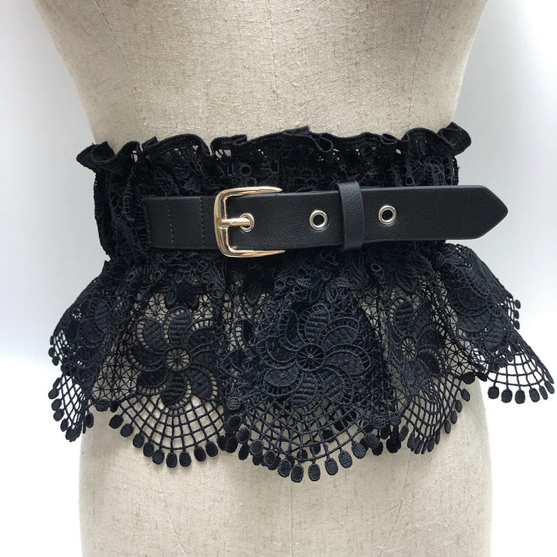 Ladies Wide Decorative White Shirt Dress Belt