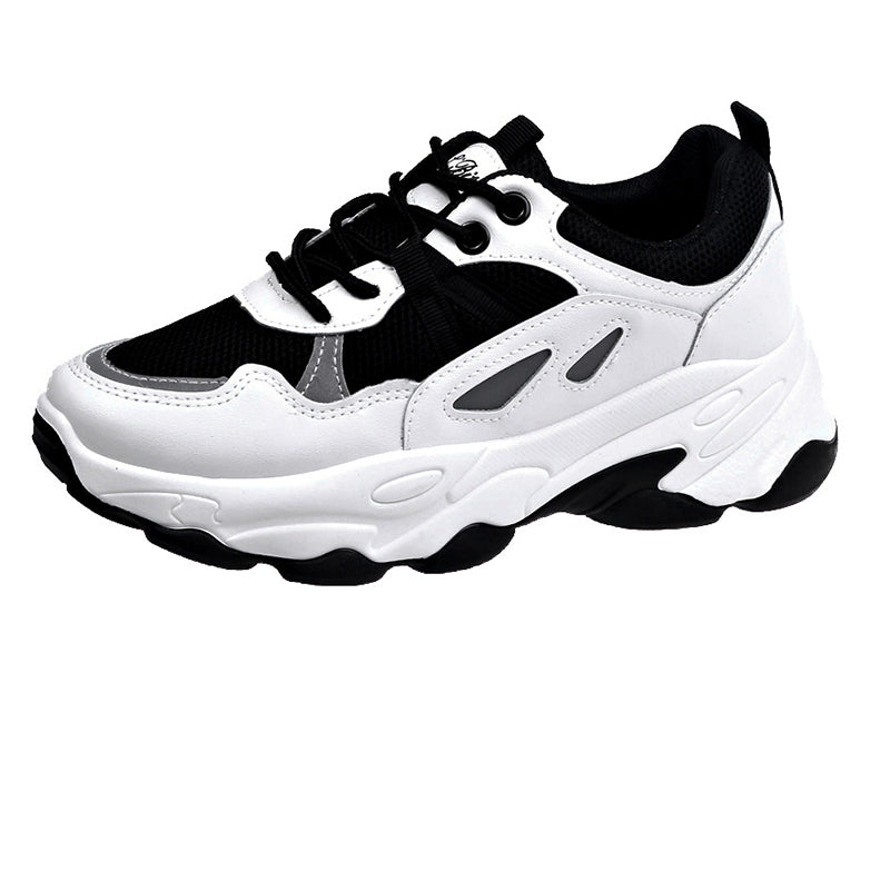 Women's Thick-soled Inner Heightening Panda Casual Mesh Sneakers