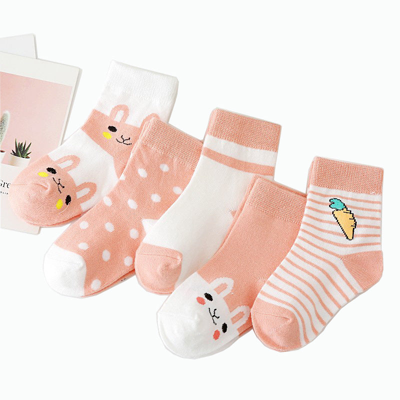 Boys And Girls Cotton Mid-tube Floor Socks