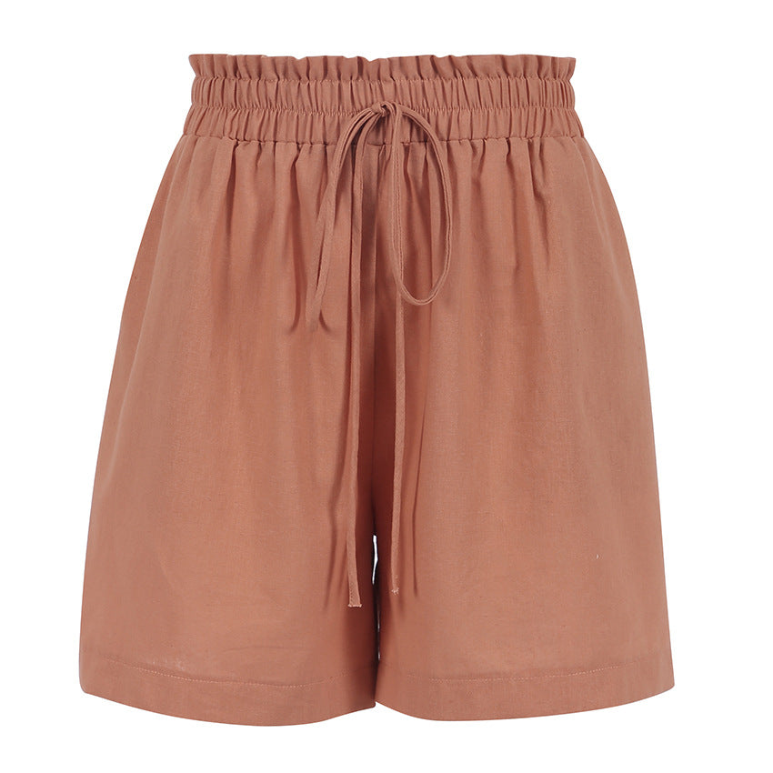 Women's Fashion Casual High Waist Tied Bow Wide Leg Pants