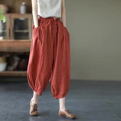 Cotton Harem Pants Linen Loose Bloomers