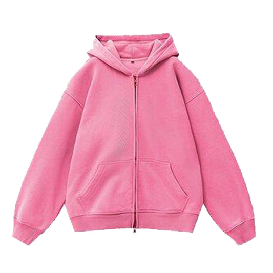 Fleeceforet slidt hættetrøje cardigan-sweater dametoppe
