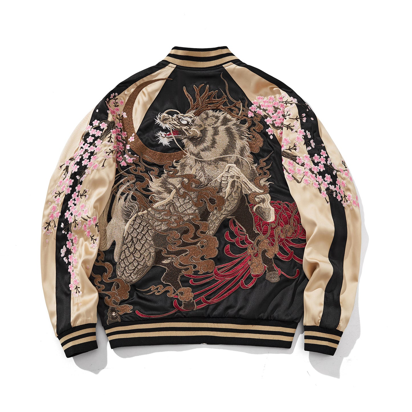 Mens Loose Fit Polyester Embroidered Chinese Style Jacket