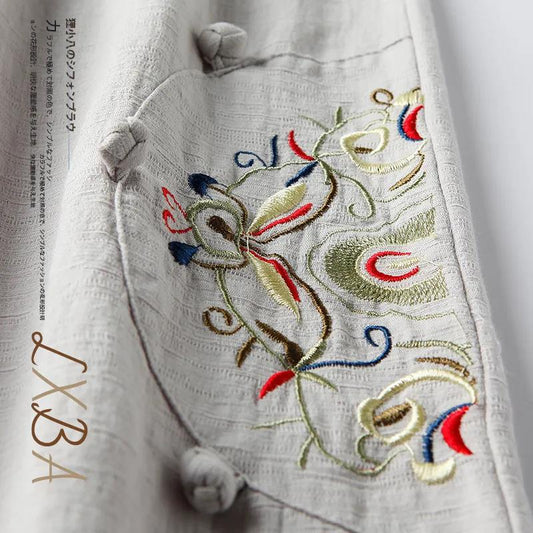 Summer Cotton Hemp Casual Pants Women's Thin Style