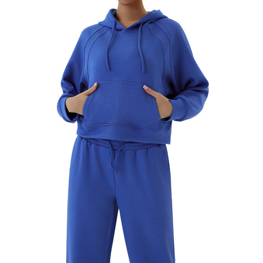 Casual Sweatshirt Sports Outfit Top Wide Leg Pants Two-piece Set