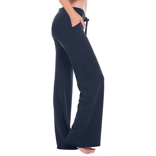 Elastic Waist Oblique Pocket Casual Yoga Trousers