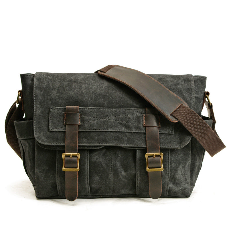 Vintage Waterproof Oil Wax Canvas Single-shoulder Messenger Bag