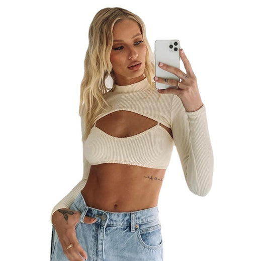 Camisole Long-sleeved Blouse Two-piece Suit