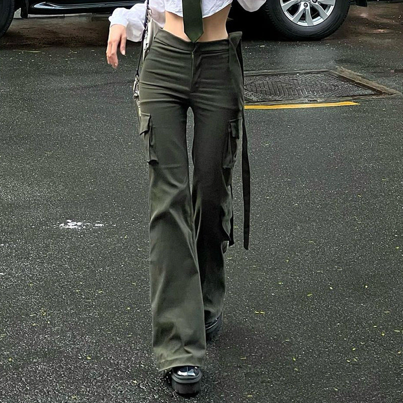 Women's Fashion Solid Color Straight Loose-fitting Casual Pants