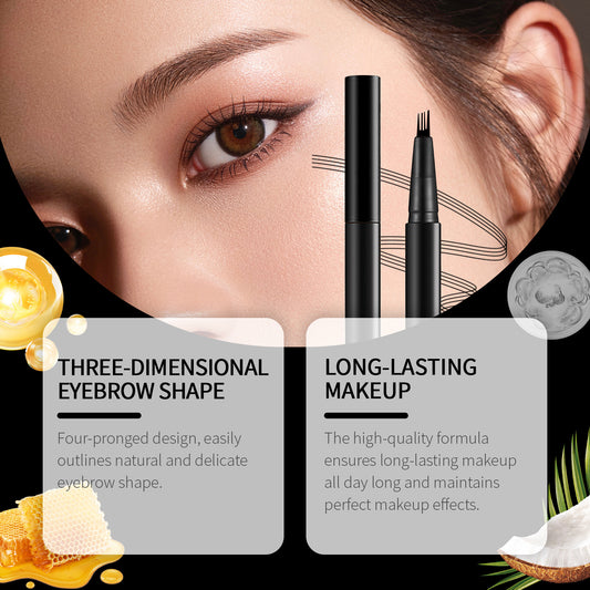 Four-fork Eyebrow Pencil Micro-fork Tip Applicator Waterproof And Sweat-proof