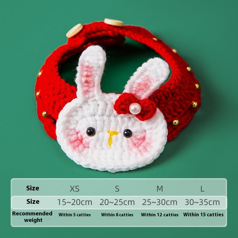 Christmas Pet Woven Milk Cotton Hand Knitting Yarn Collar