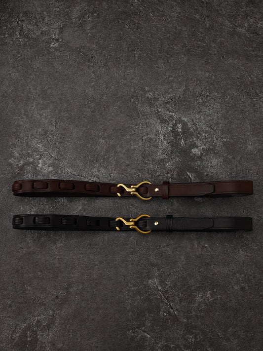 Niche Hook Retro First Layer Cowhide Belt
