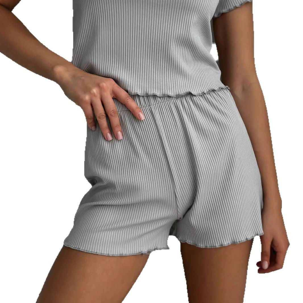Fashion Thin Pure Cotton Casual Homewear Two-piece Set
