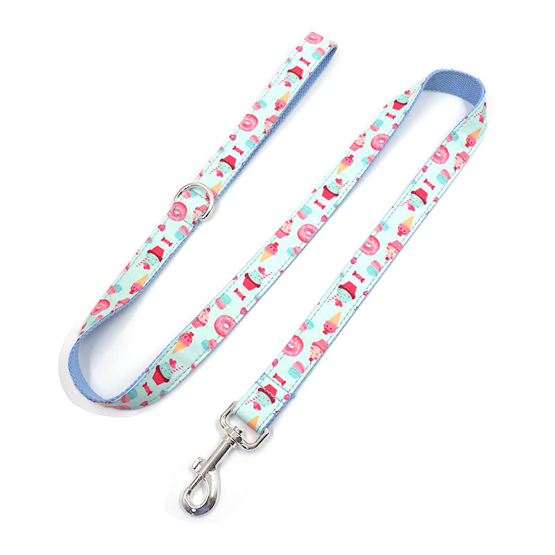 Cross Border Pet Collar Traction Rope Bow Set