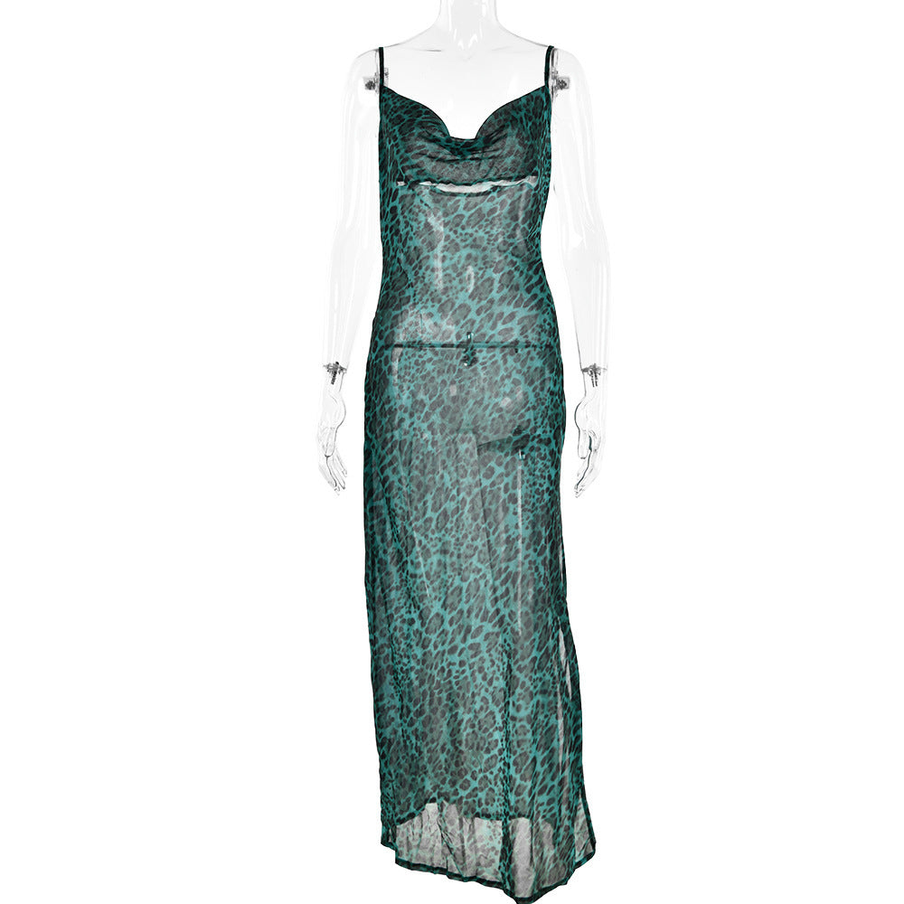 Women's Printed Polyester Strap Dress