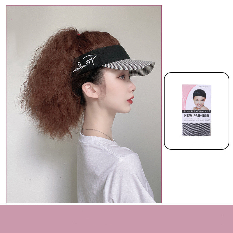 Horse Tail Wool Curly Hair Style Duck Tongue Hat