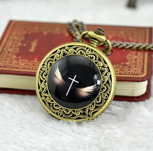 Englevinger Vintage Guld Klassisk Kranium Quartz Ur