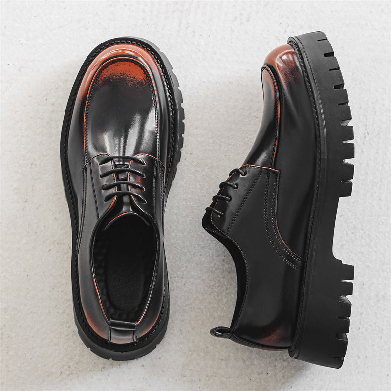 Platform Height Increasing Casual Leather Shoes