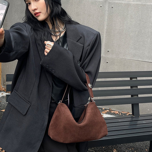 Women's Bag New Niche Suede Underarm Baguette