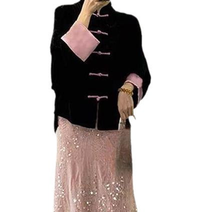 New Chinese Style National Style Chinese Knot Button Coat High-grade Temperament