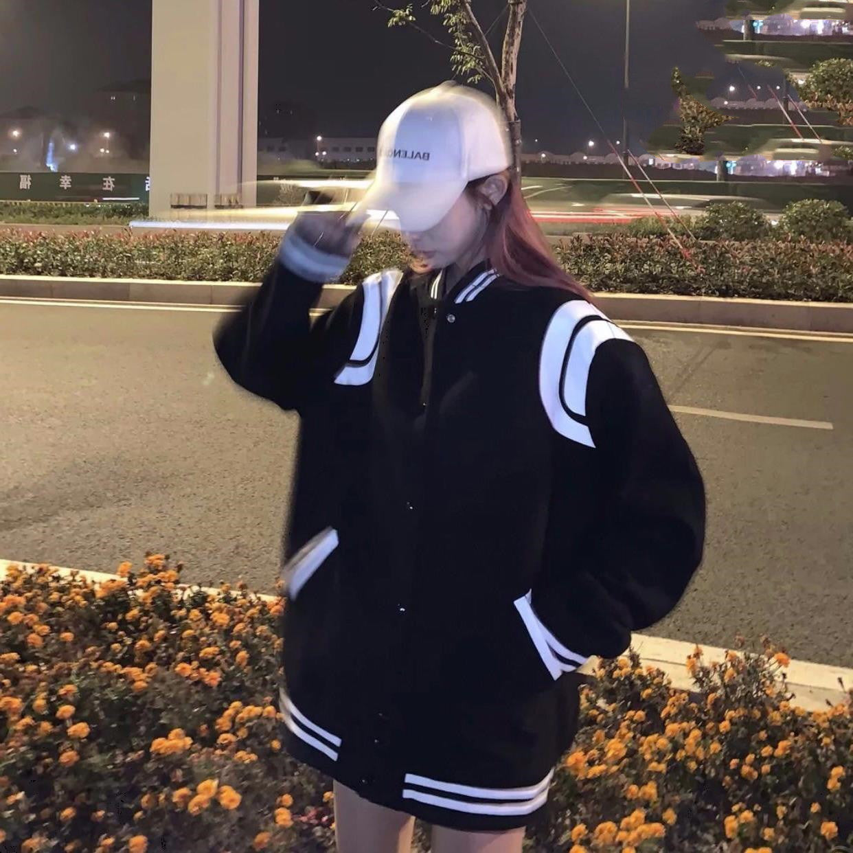 Trendy All-match Style Small Cardigan Baseball Uniform