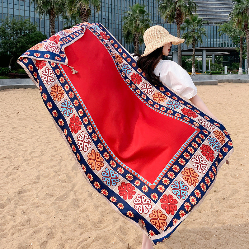 Ethnic Style Outdoor Walking Keep Warm Sun Block Shawl