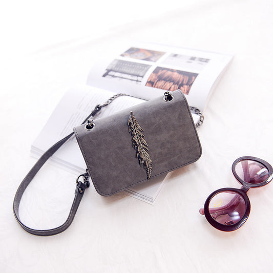 Korean Leaf Decoration Small Square Bag