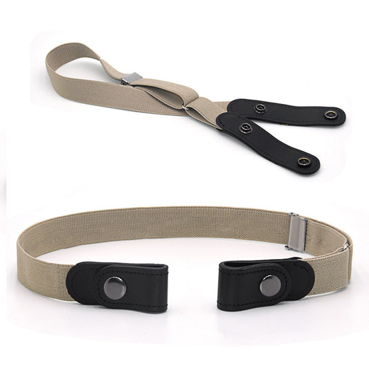 Jeans Belt Seamless Elastic Without Buckle All-match Lazy Belt