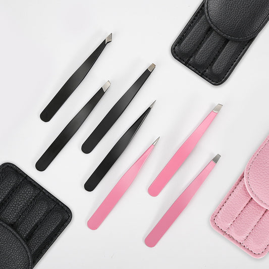 Three Piece Set Of Stainless Steel Eyebrow Plucking Forceps For Eyebrow Trimming Tools