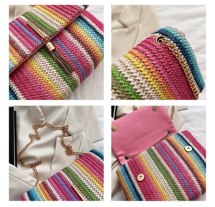 Women's Simple Fashion Rainbow Shoulder Bag