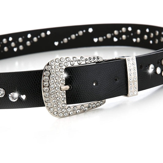Women's Fashionable Belt With Diamond Decoration