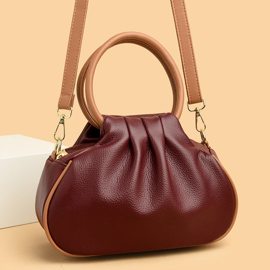 Large-capacity Pleated Crossbody Shoulder Bag For Women