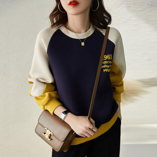 New Relaxed-fit Versatile Cotton Crewneck Hoodie