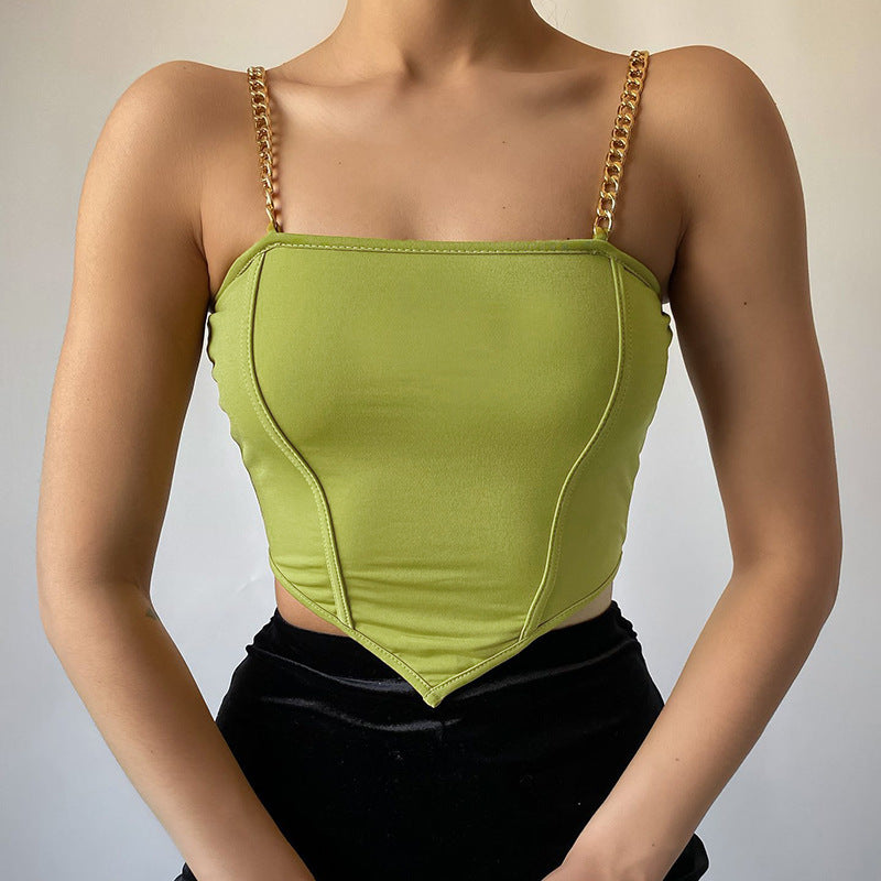 Women's Chain Sling Off-Shoulder Top