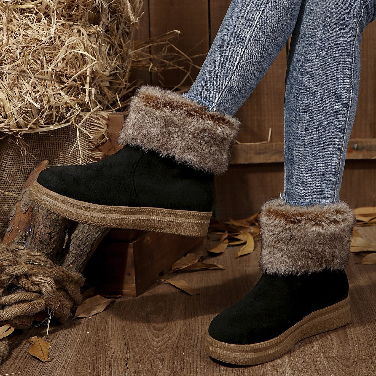 Women's Fleece-lined Cotton Snow Boots
